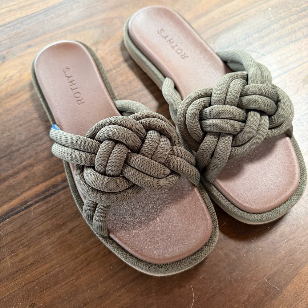 Rothy's Sumner Sandal - Knot Slide - Green - 8